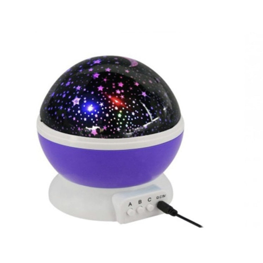 Proiector Star Master, 4 x LED, USB, functie rotatie, Alb-Mov