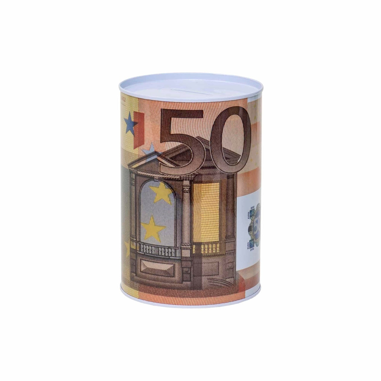 Pusculita metalica cu bancnota de 50 euro, 15x10 cm