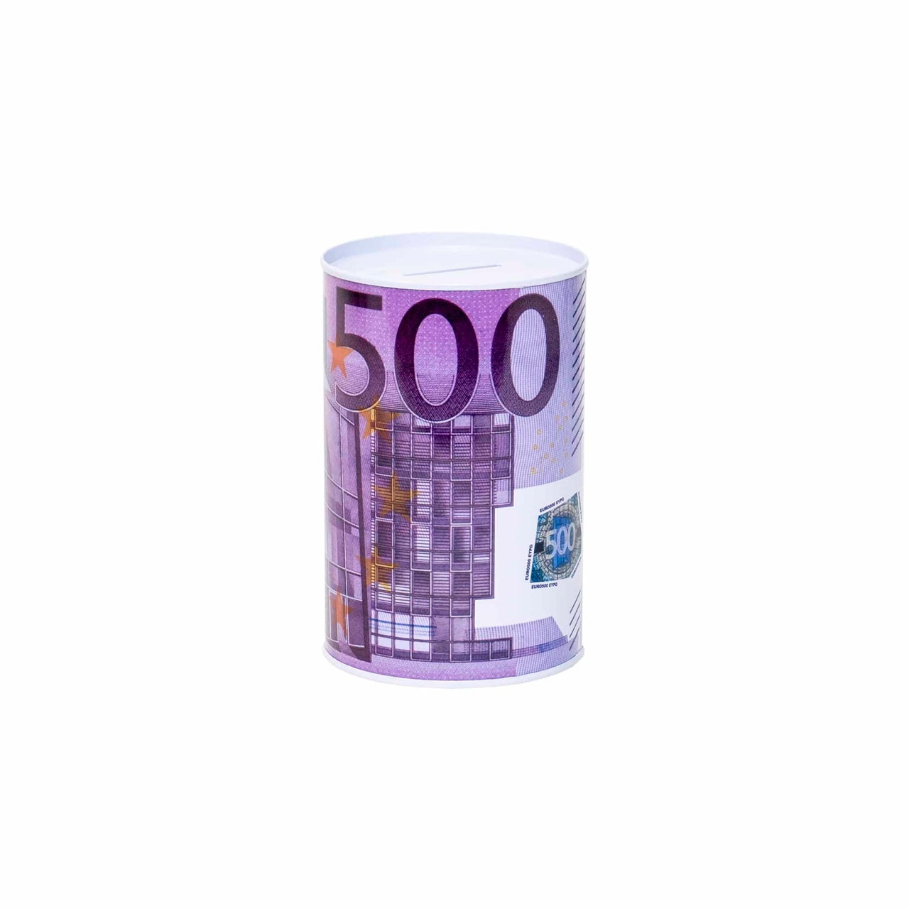 Pusculita metalica cu model bancnota 500 euro, 13x8 cm