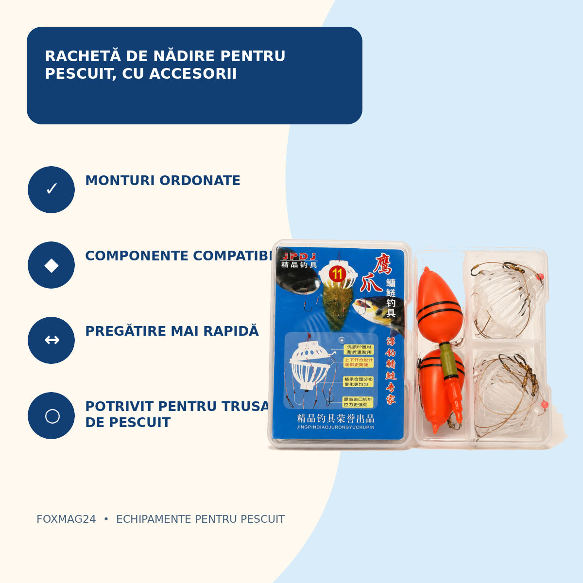 Rachetă de Nădire pentru Pescuit, cu Accesorii – caracteristici