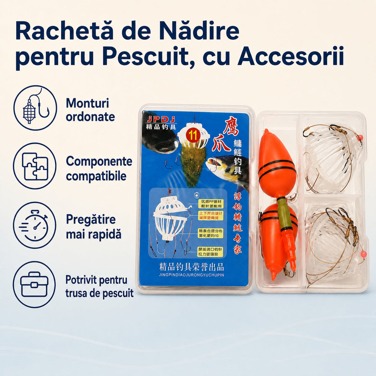 Rachetă de Nădire pentru Pescuit, cu Accesorii – caracteristici și beneficii