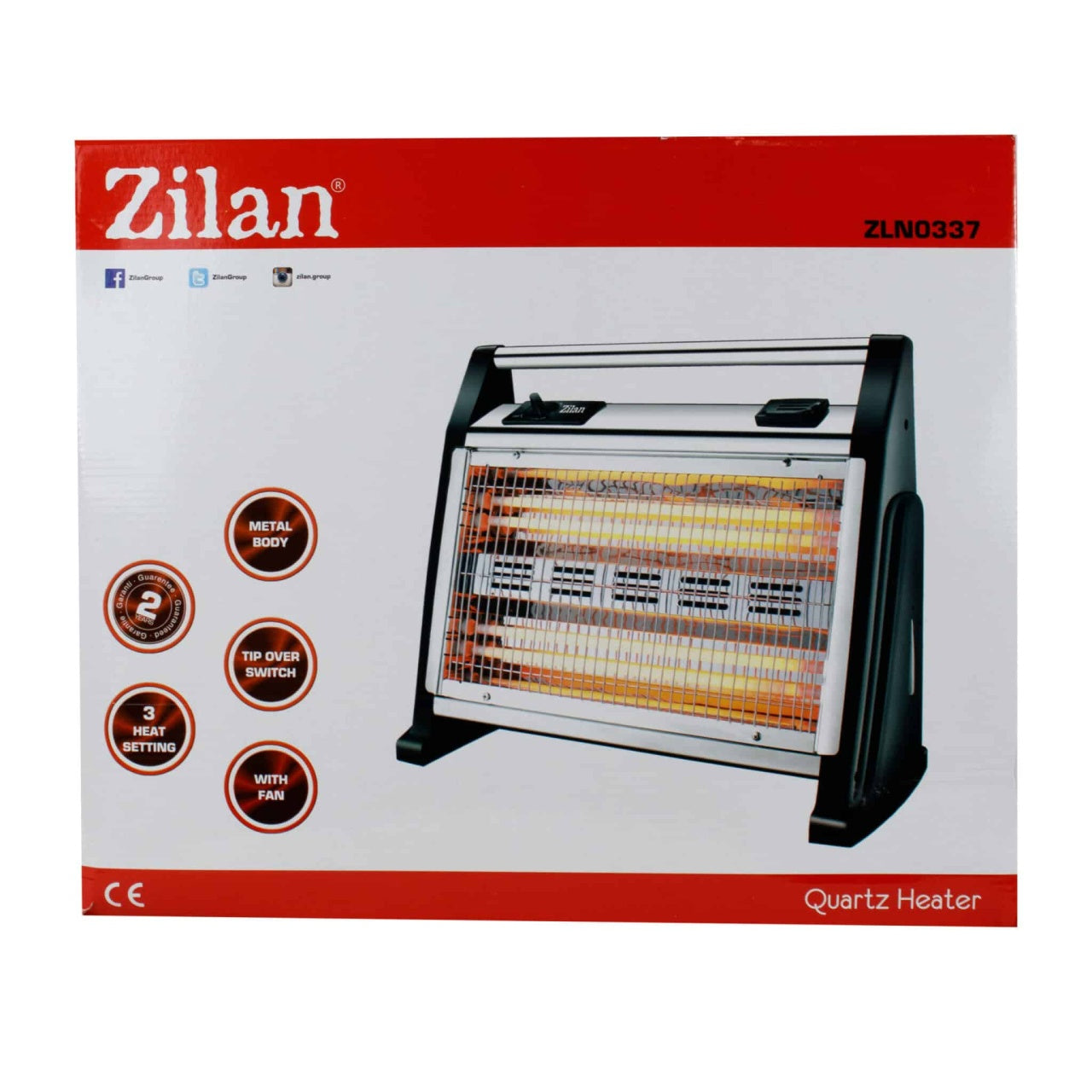 Radiator cu ventilator si apa, 4 rezistente quartz, 1600W, 3 trepte de incalzire