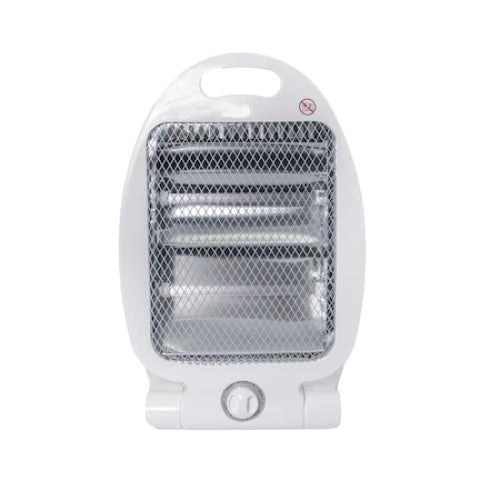 Radiator incalzitor cu quartz, putere 800W, cu termostat si indicator luminos de functionare, 2 trepte de putere, grila de siguranta, cu 2 elementi, maner pentru transport, alb