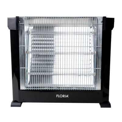 Radiator tip semineu cu 3 rezistente quartz, 1800W, negru, pentru incaperi pana la 36 m2