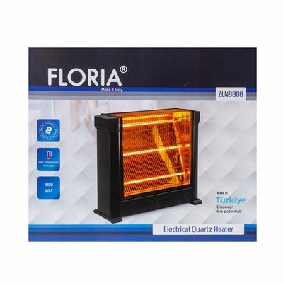 Radiator tip semineu cu 3 rezistente quartz, 1800W, negru, pentru incaperi pana la 36 m2