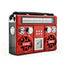 Radio portabil, Bluetooth, AM/FM, conectivitate USB, Retro, card de memorie, rosu