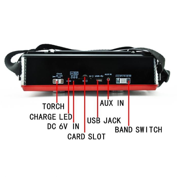 Radio portabil, Bluetooth, AM/FM, conectivitate USB, Retro, card de memorie, rosu