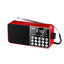 Radio portabil, bluetooth, AM/FM/SW, afisaj digital LED, suport card TF, USB, mufa pentru casti de 3, 5 mm, buton multifunctional, rosu/negru