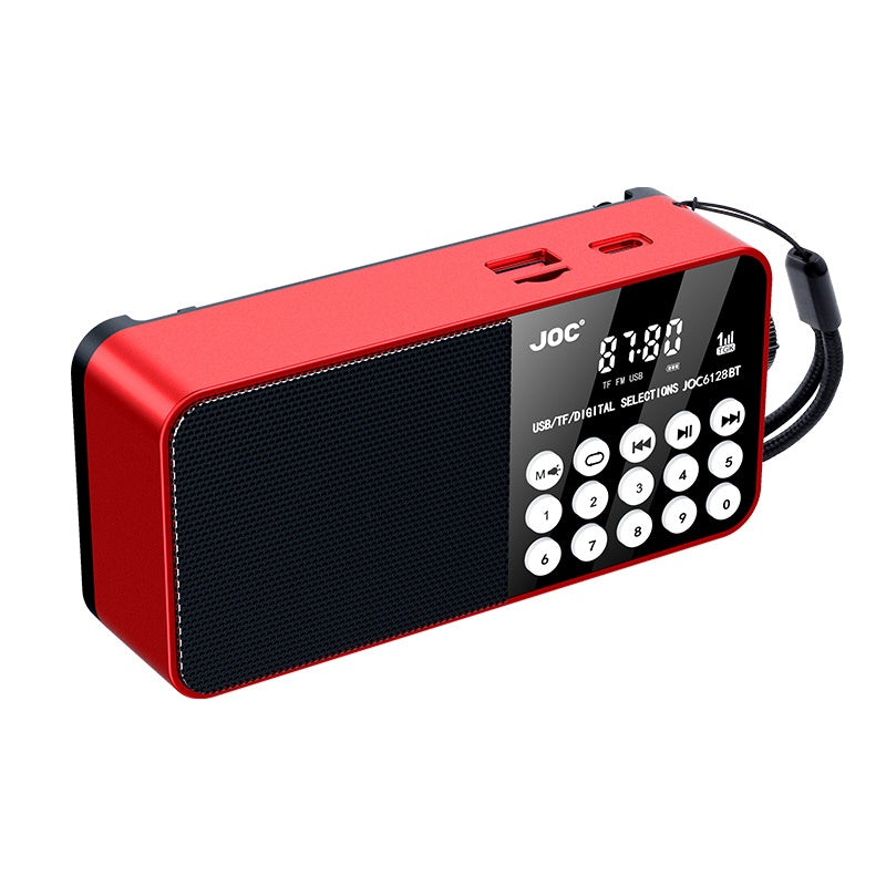 Radio portabil, bluetooth, AM/FM/SW, afisaj digital LED, suport card TF, USB, mufa pentru casti de 3, 5 mm, buton multifunctional, rosu/negru