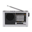 Radio portabil cu acumulator, antena telescopica, conexiune Bluetooth, lanterna cu LED, incarcare solara, argintiu