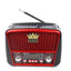 Radio portabil, cu Bluetooth, conectivitate USB sau card SD, acumulator integrat, lanterna, rosu