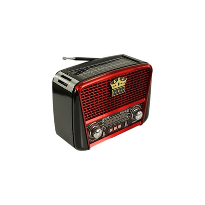 Radio portabil, cu Bluetooth, conectivitate USB sau card SD, acumulator integrat, lanterna, rosu