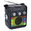 Radio portabil, cu lanterna, incarcare solara si baterii, fara fir, cu jocuri de lumini, putere 5W, conectivitate AUX, USB, AM/FM/SW cu 3 benzi, panou solar, negru
