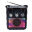 Radio portabil, cu lanterna, incarcare solara si baterii, fara fir, cu jocuri de lumini, putere 5W, conectivitate AUX, USB, AM/FM/SW cu 3 benzi, panou solar, negru