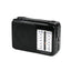 Radio portabil, FM/AM/LW/SW, control volum, curea de transport, 4 benzi, antena telescopica, din plastic, cu baterii sau cablu, negru