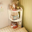 Raft de colt, multifunctional, pentru birou, baie, cu 2 etajere, dimensiuni 60x24x24cm, din MDF, alb