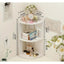 Raft de colt, multifunctional, pentru birou, baie, cu 2 etajere, dimensiuni 60x24x24cm, din MDF, alb