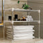 Raft extensibil, multifunctional, pentru bucatarie, baie, dormitor, din metal si plastic, eco-friendly, instalare usoara, alb/argintiu