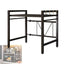 Raft metalic cuptor cu microunde, din metal, cu 4 carlige, dimensiuni 42-60 x 36 x 46 cm, multifunctional, ajustabil, negru