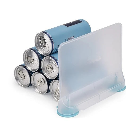 Raft organizator pentru frigider, din plastic rezistent, cu ventuze de prindere din silicon, dimensiuni 20x15x5 cm, transparent