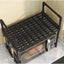 Raft pentru cuptor cu microunde, multifunctional, extensibil, din PVC, dimensiuni 49 x 48 x 32 cm, negru