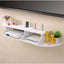 Raft pentru router, obiecte decorative, din PVC, cu 3 compartimente, dimensiuni 100 X 23 cm, finisaj mat, alb