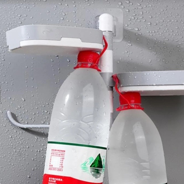Raft rotativ multifunctional, pentru baie, din plastic rezistent, usor de montat, alb/gri