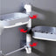 Raft rotativ multifunctional, pentru baie, din plastic rezistent, usor de montat, alb/gri