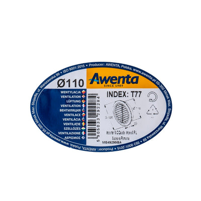 Rama aerisire plastic cu mufa, diametru 110mm, rezistenta UV, culoare alba