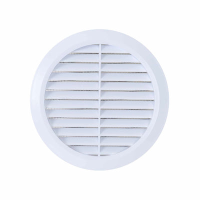 Rama aerisire plastic cu mufa, diametru 125mm, culoare alba