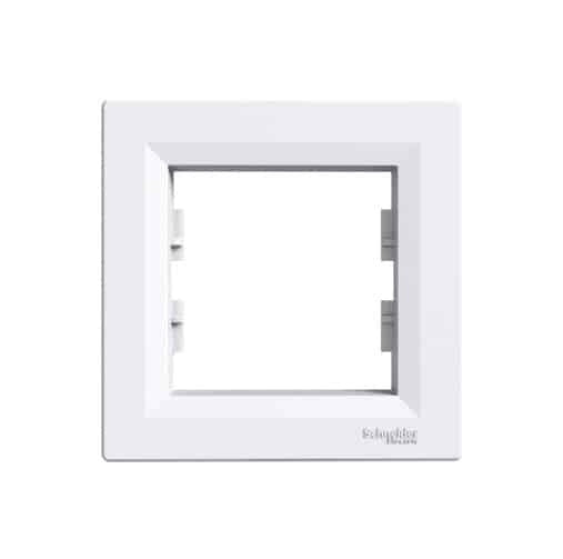 Rama decorativa pentru priza simpla Schneider Asfora, alb lucios, 83x83 mm