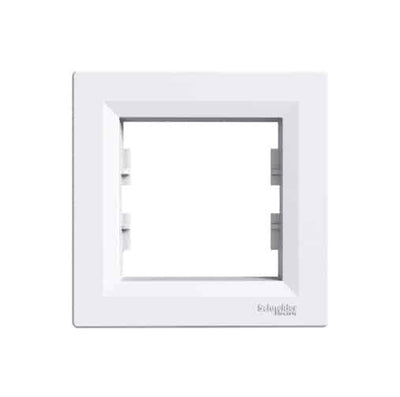 Rama decorativa pentru priza simpla Schneider Asfora, alb lucios, 83x83 mm
