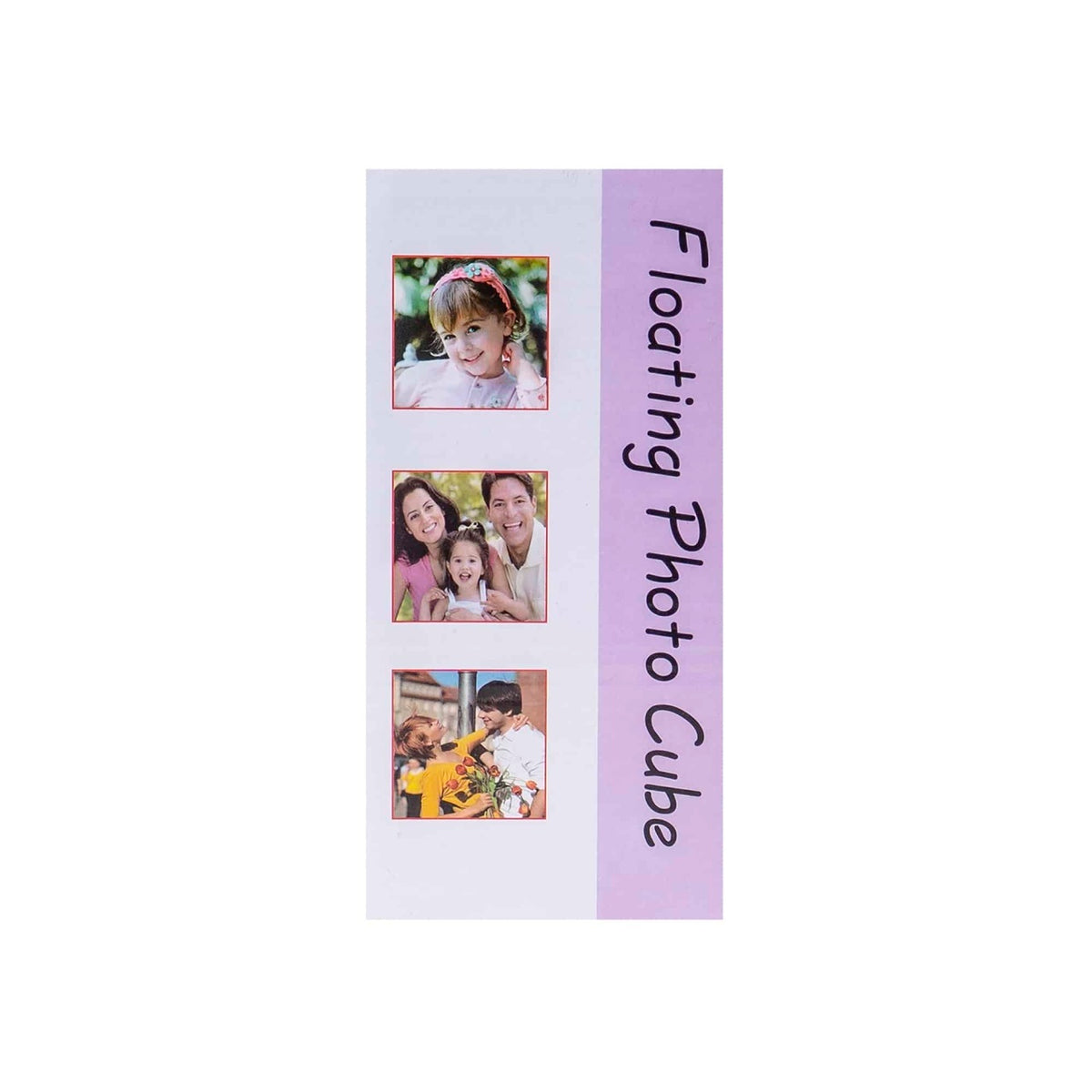 Rama foto cub magnetic rotativ cu 6 poze 6x6 cm, alb, 15x7x15 cm