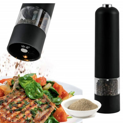 Rasnita electrica, cu mecanism pentru sare si piper, din inox, dimensiune- 23 cm, usor de curatat, negru