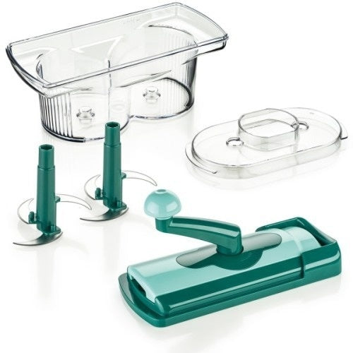 Razatoare Multifunctionala Nicer Dicer Twist, Cu Recipient De Depozitare, Pentru Maruntirea Legumelor Si Fructelor, Verde