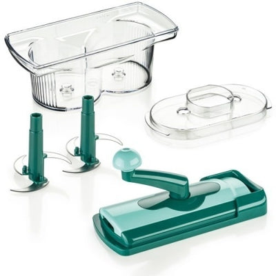 Razatoare Multifunctionala Nicer Dicer Twist, Cu Recipient De Depozitare, Pentru Maruntirea Legumelor Si Fructelor, Verde