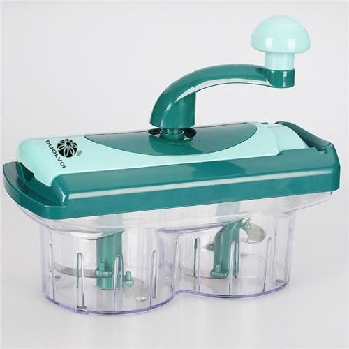 Razatoare Multifunctionala Nicer Dicer Twist, Cu Recipient De Depozitare, Pentru Maruntirea Legumelor Si Fructelor, Verde