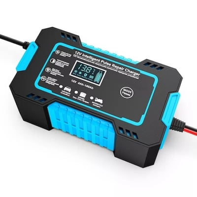 Redresor pentru baterii auto/moto/camion, cu afisaj electronic, dimensiuni reduse, smart, mod iarna, impulsuri si incarcare rapida, negru