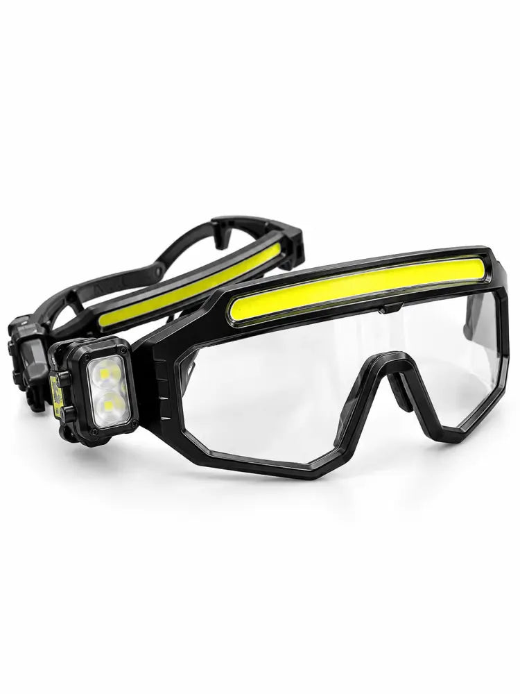 Lanternă tip ochelari LED + COB W6131-3, cu senzor – imagine 1
