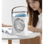 Ventilator de racire, portabil, 3 viteze, umidificare prin ceata, unghi reglabil, lumina de noapte, USB, 550mL, alb