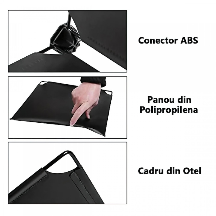 Pantofar modular, cu 5 usi, din plastic, dimensiuni 37x47x90cm, din plastic dur, negru