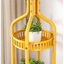 Cuier de podea, agatatori multiple, cu 2 rafturi de depozitare, design vertical compact, stabil si rezistent, auriu