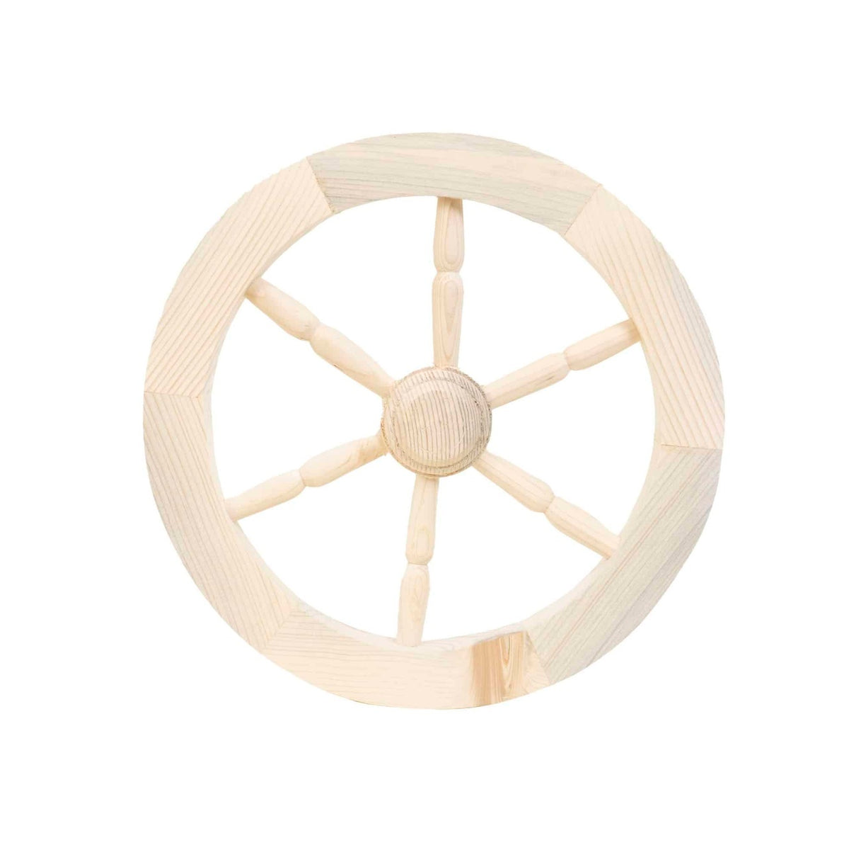 Roata decorativa din lemn, diametru 40 cm, culoare alba