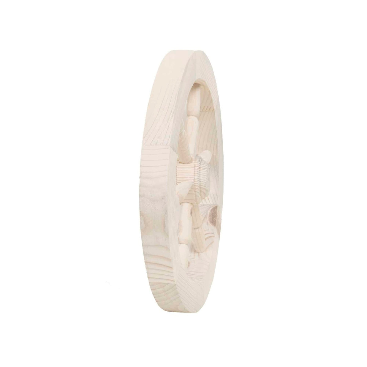 Roata decorativa din lemn, diametru 40 cm, culoare alba