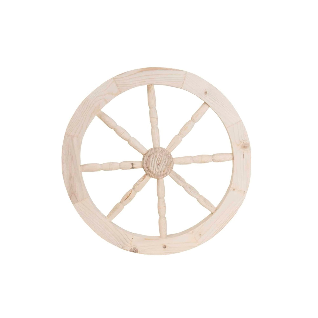 Roata decorativa din lemn, diametru 47 cm, alb