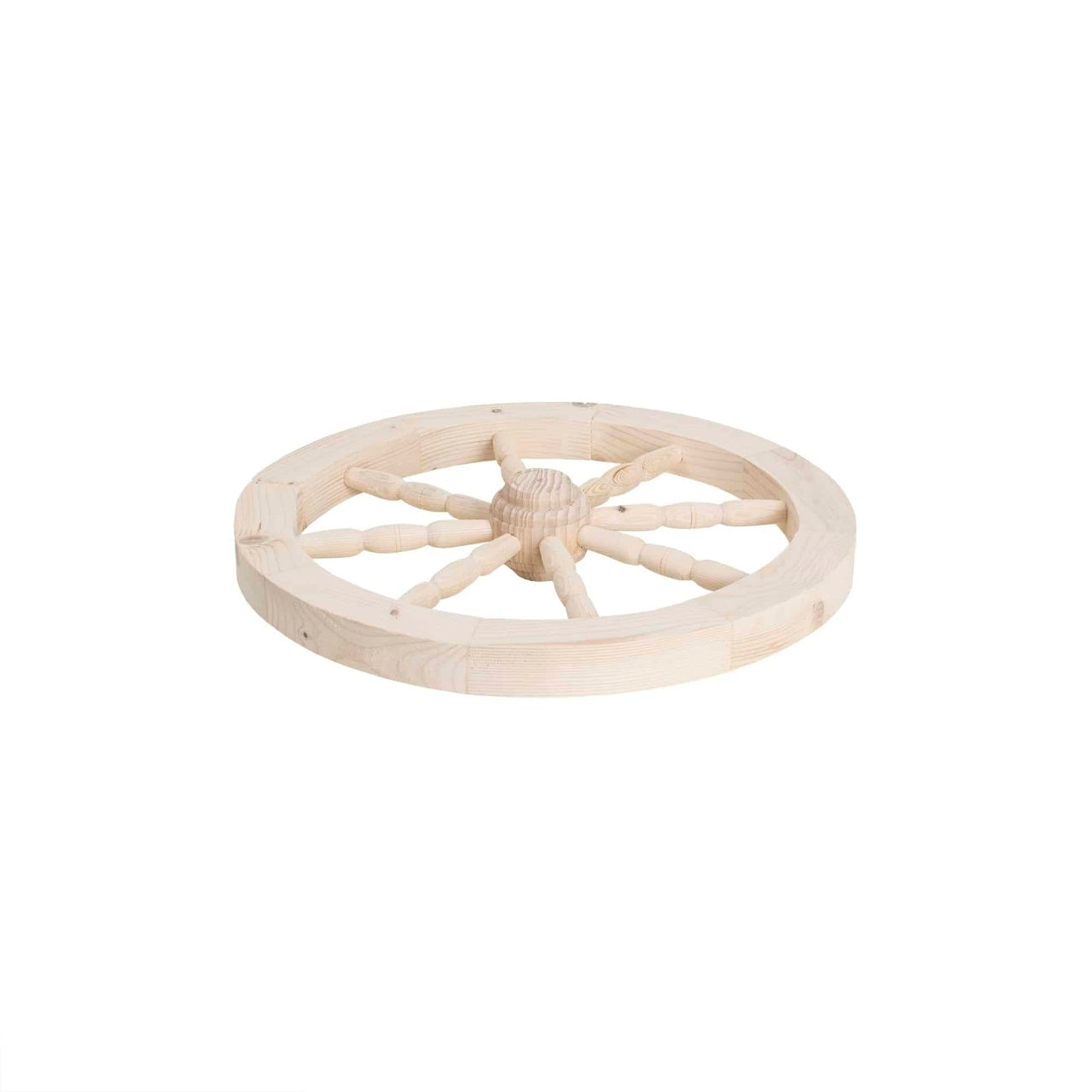 Roata decorativa din lemn, diametru 47 cm, alb