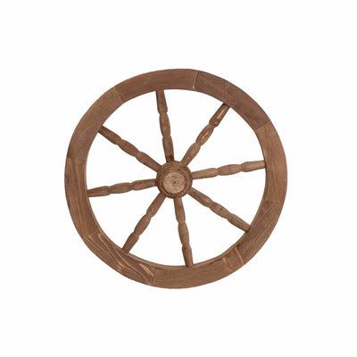 Roata decorativa din lemn, diametru 47 cm, maro