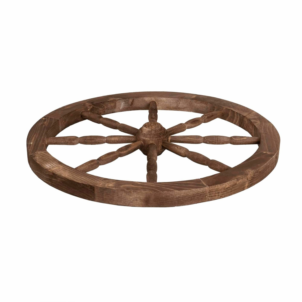 Roata decorativa din lemn, diametru 59 cm, maro
