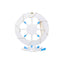 Roata decorativa din MDF, diametru 44.5 cm, model carma marina alb-bleu
