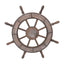 Roata decorativa din MDF, diametru 44cm, model carma marinar, maro